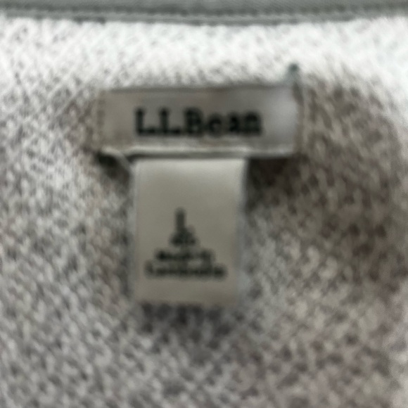 LL Bean Womens Sweater Fleece Zip Jacket Size Large Heathered Gray - Picture 3 of 6